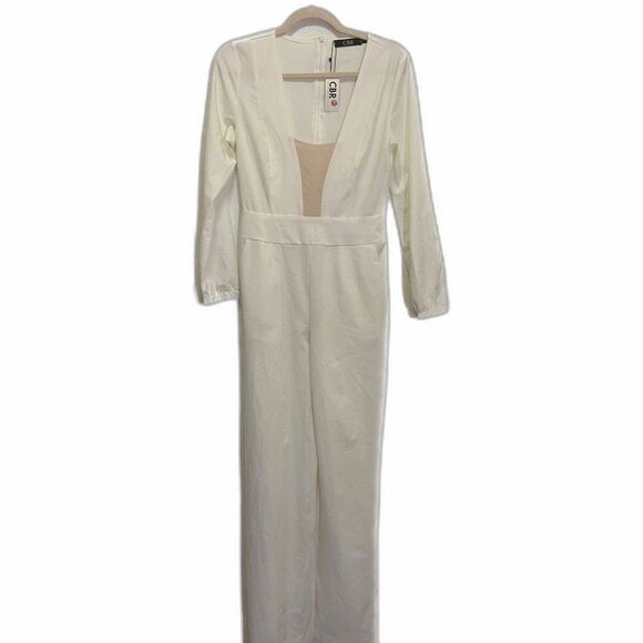 CBR - deep v-neck with mesh jumpsuit long sleeves - size S - Picture 1 of 8